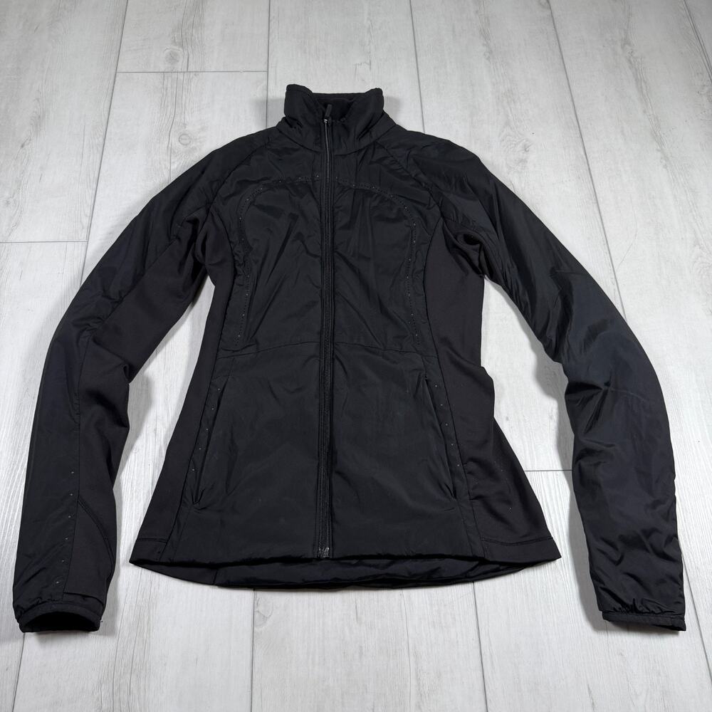 Lululemon Women's 4 Black Puffer Mock Neck Running Jacket Winter